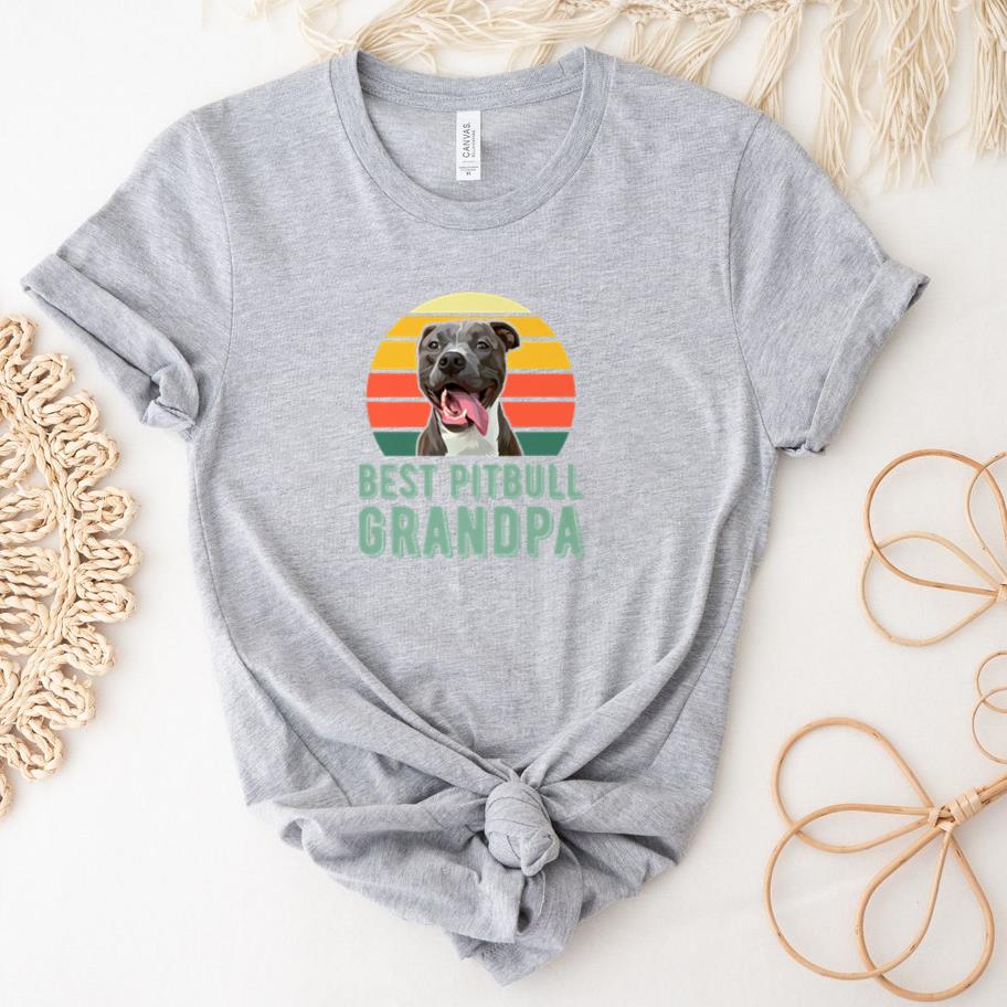 Best Pitbull Grandpa Dog T-Shirt