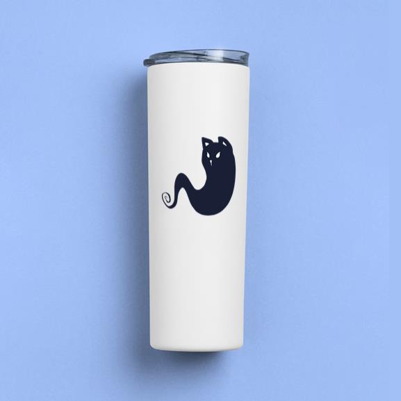Cat Ghost Silhouette Tumbler