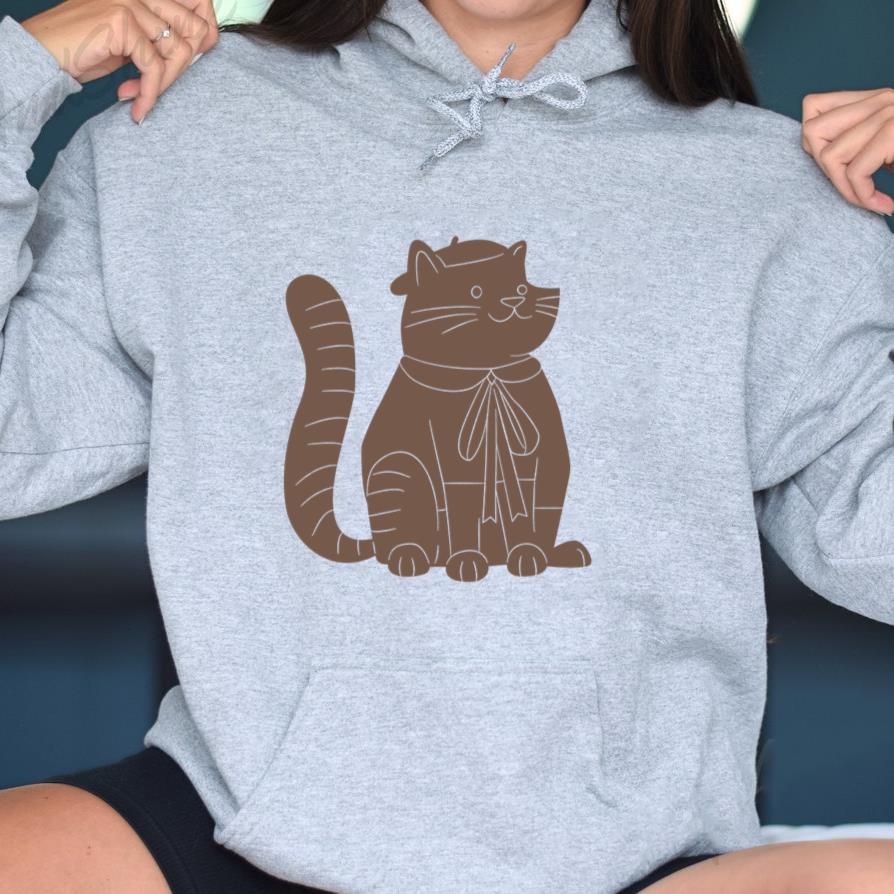 Cat Wearing A Hat And A Bow Tie Design Hoodie