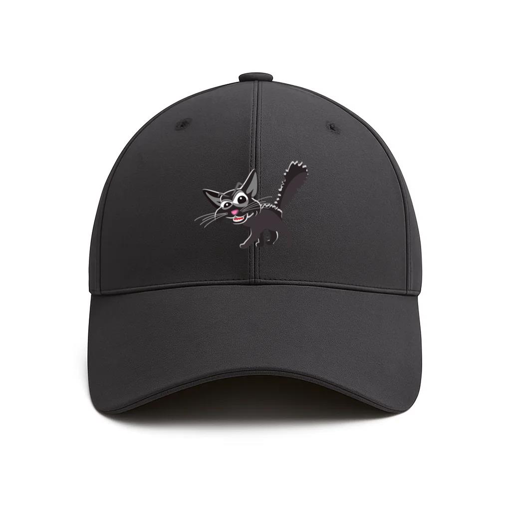 Creepy Halloween Cat Illustration Cotton Baseball Hat
