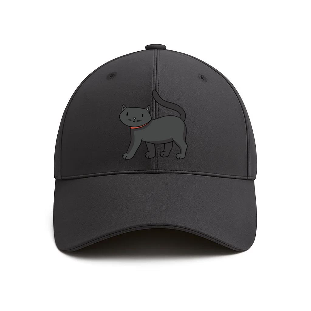 Cute Black Cartoon Cat Cotton Baseball Hat