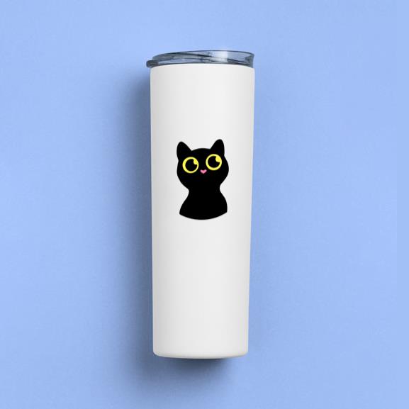 Cute Black Cat Cartoon Tumbler