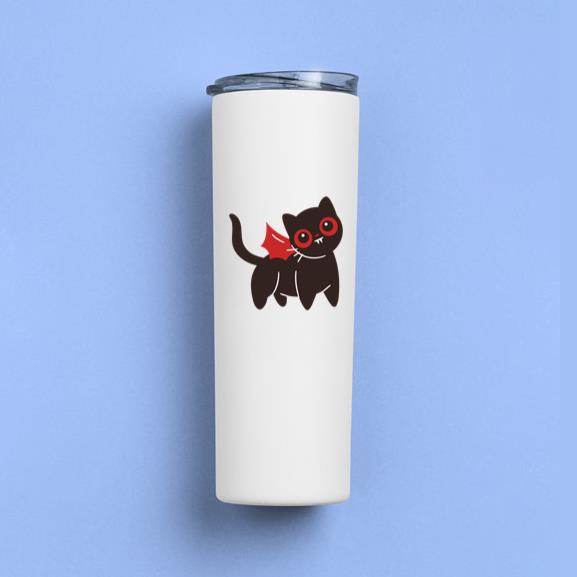 Cute Black Cat In Vampire Costume Tumbler