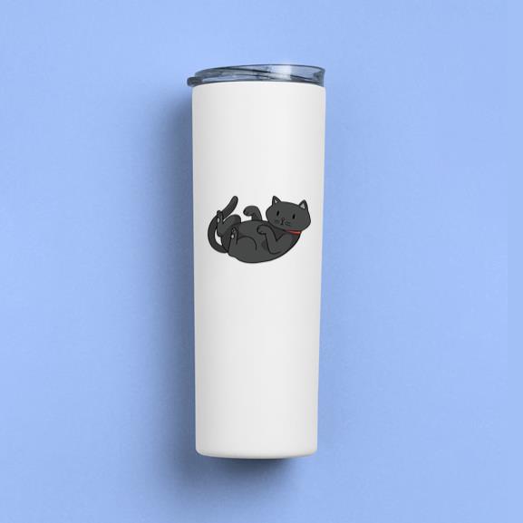 Cute Black Cat On Its Back Tumbler