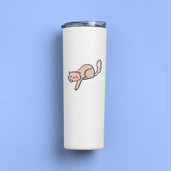 Cute Cat Stroke Playing Kitty Tumbler