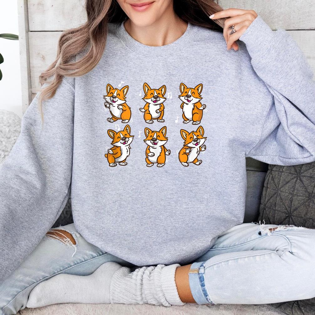 Cute Floss Dancing Corgi Puppies Dog Sweatshirt