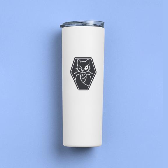Cute Vampire Cat Design Tumbler