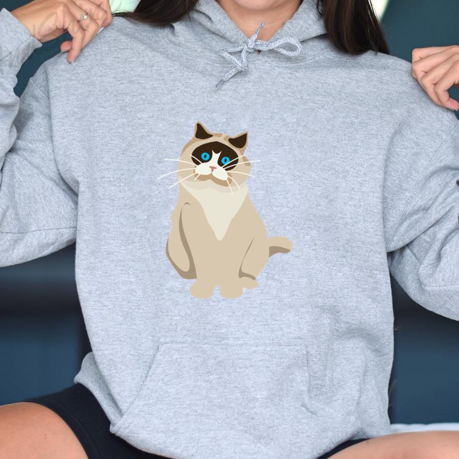 Exotic Shorthair Cat Illustration Hoodie