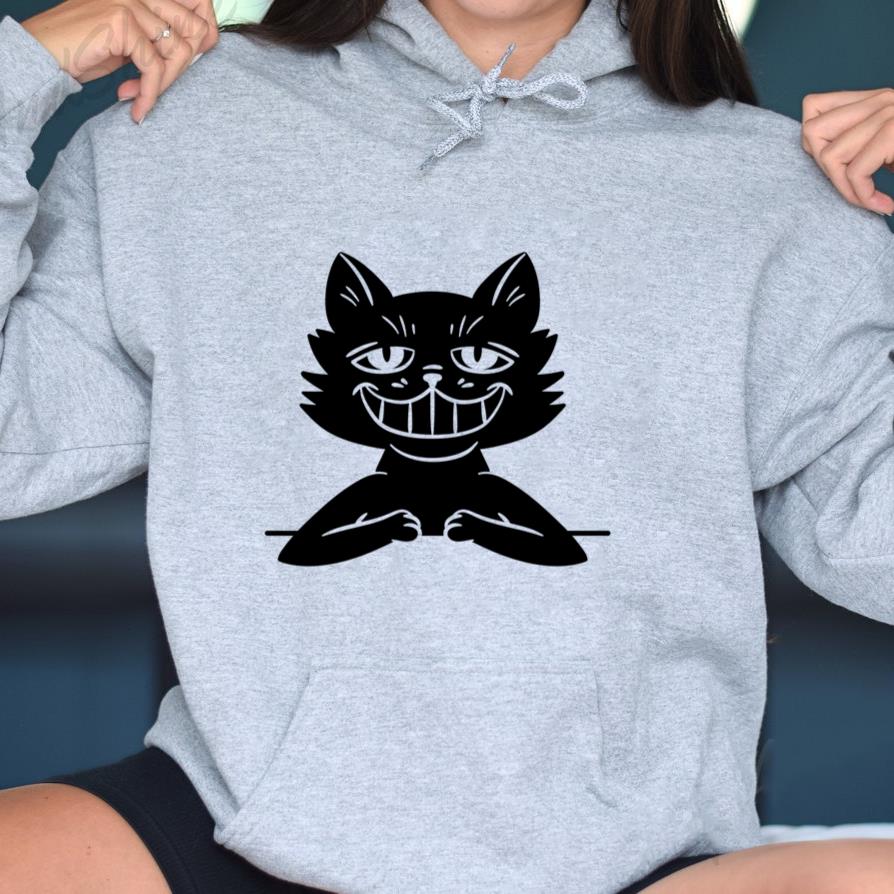 Grinning Cat With Sly Expression Hoodie