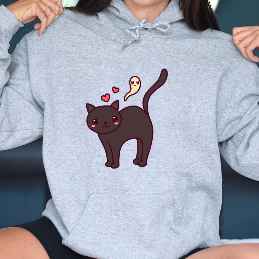 Halloween Kawaii Black Cat Hoodie