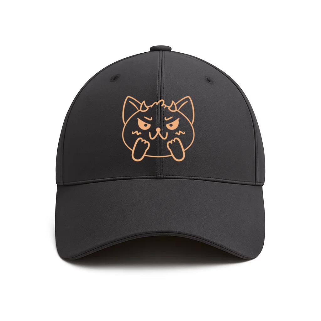 Orange Cat With Horns On Its Face Cotton Baseball Hat
