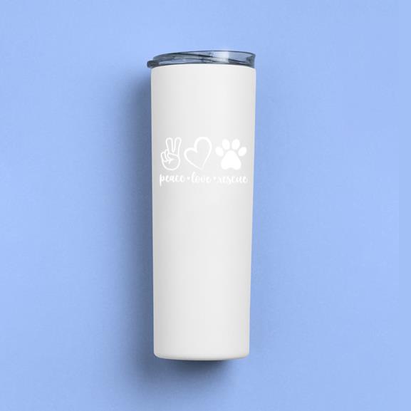 Peace Love Rescue Animal Cat Tumbler