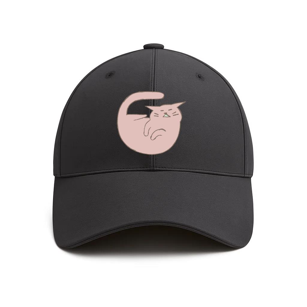 Pink Doodle Cat Cotton Baseball Hat