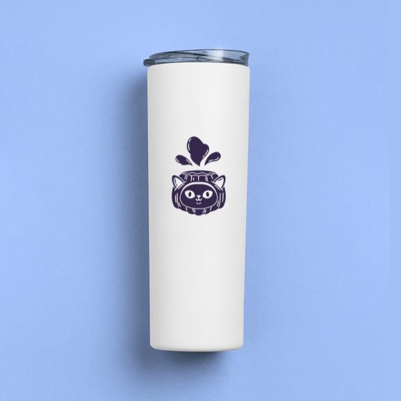 Purple Cat Pumpkin Tumbler
