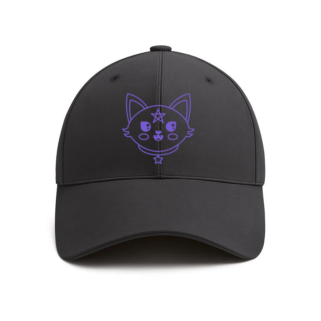 Purple Cat With A Star On Its Head Cotton Baseball Hat