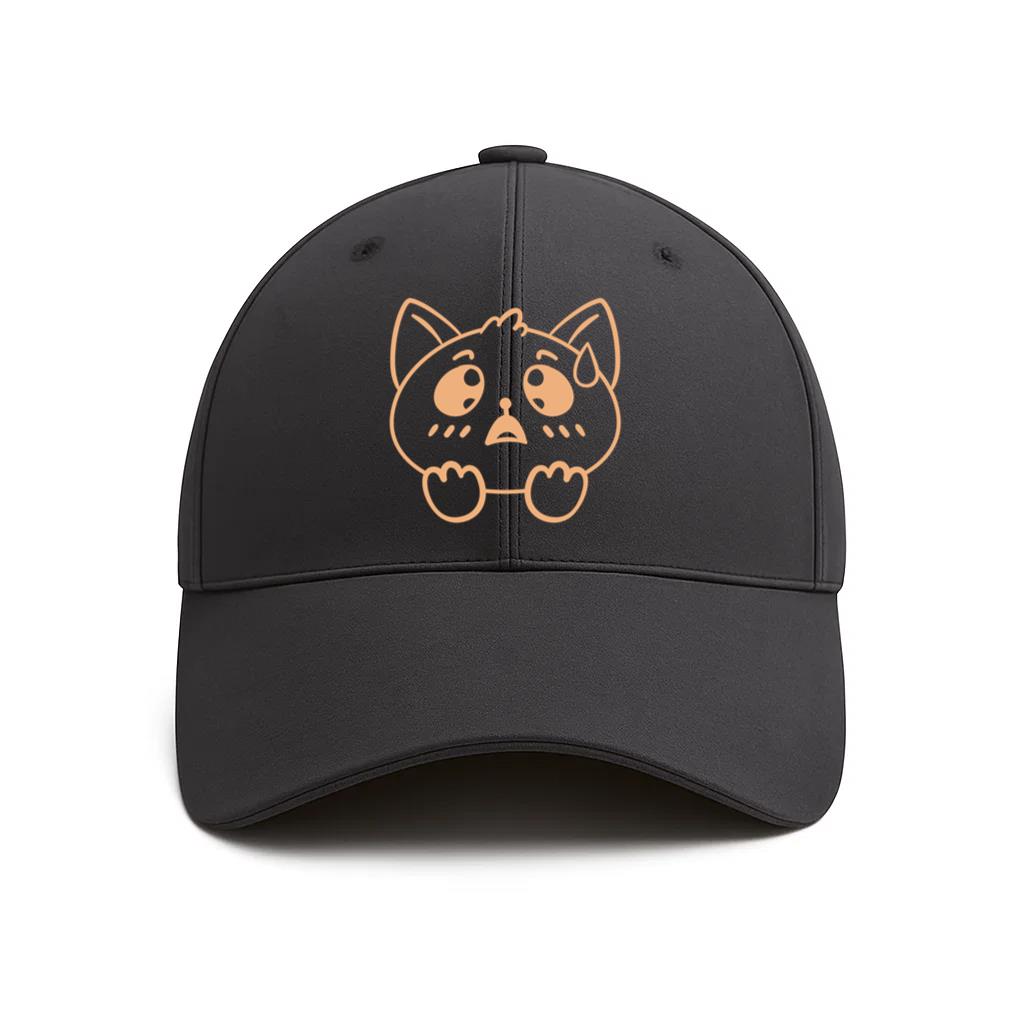 Sad Cat With Tears On Its Face Cotton Baseball Hat
