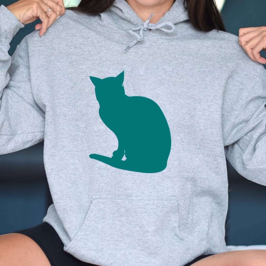 Sitting Cat Silhouette Hoodie