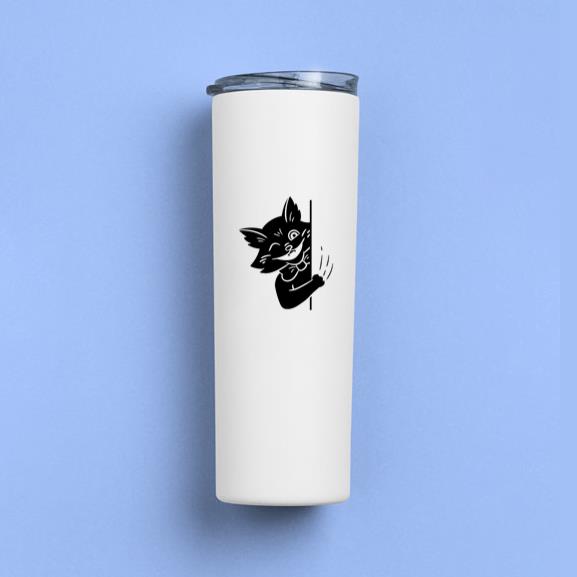 Winking Cat With Bowtie Tumbler