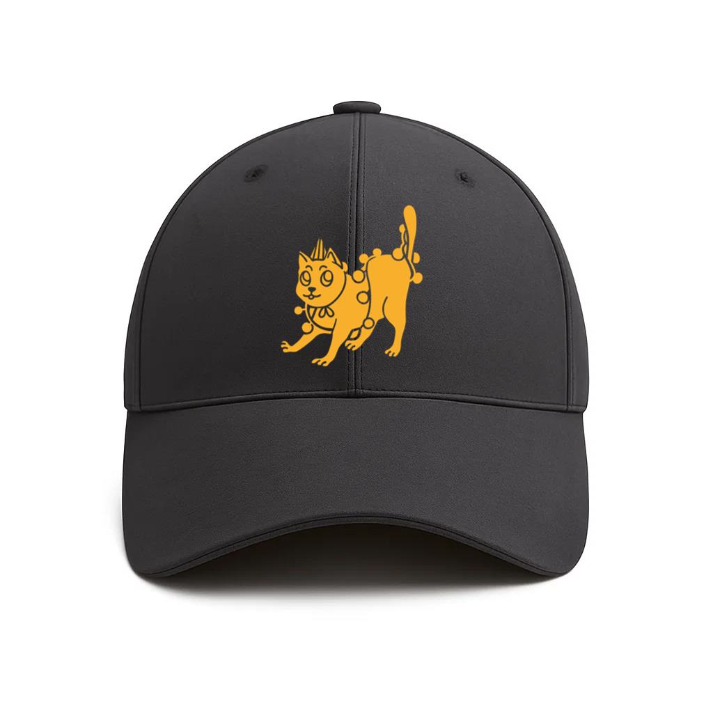 Yellow Cat With A Crown On Its Head Cotton Baseball Hat