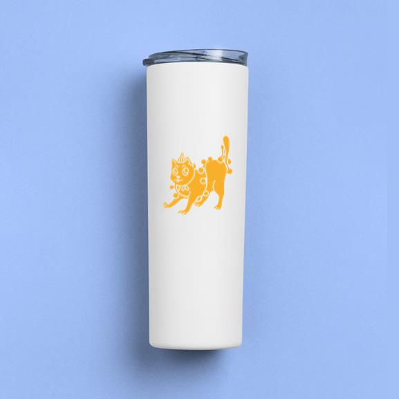 Yellow Cat With A Crown On Its Head Tumbler